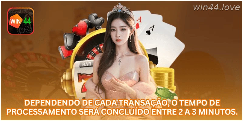 O tempo de processamento pode variar conforme o tipo de transação.